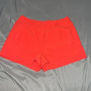 Red high waisted shorts